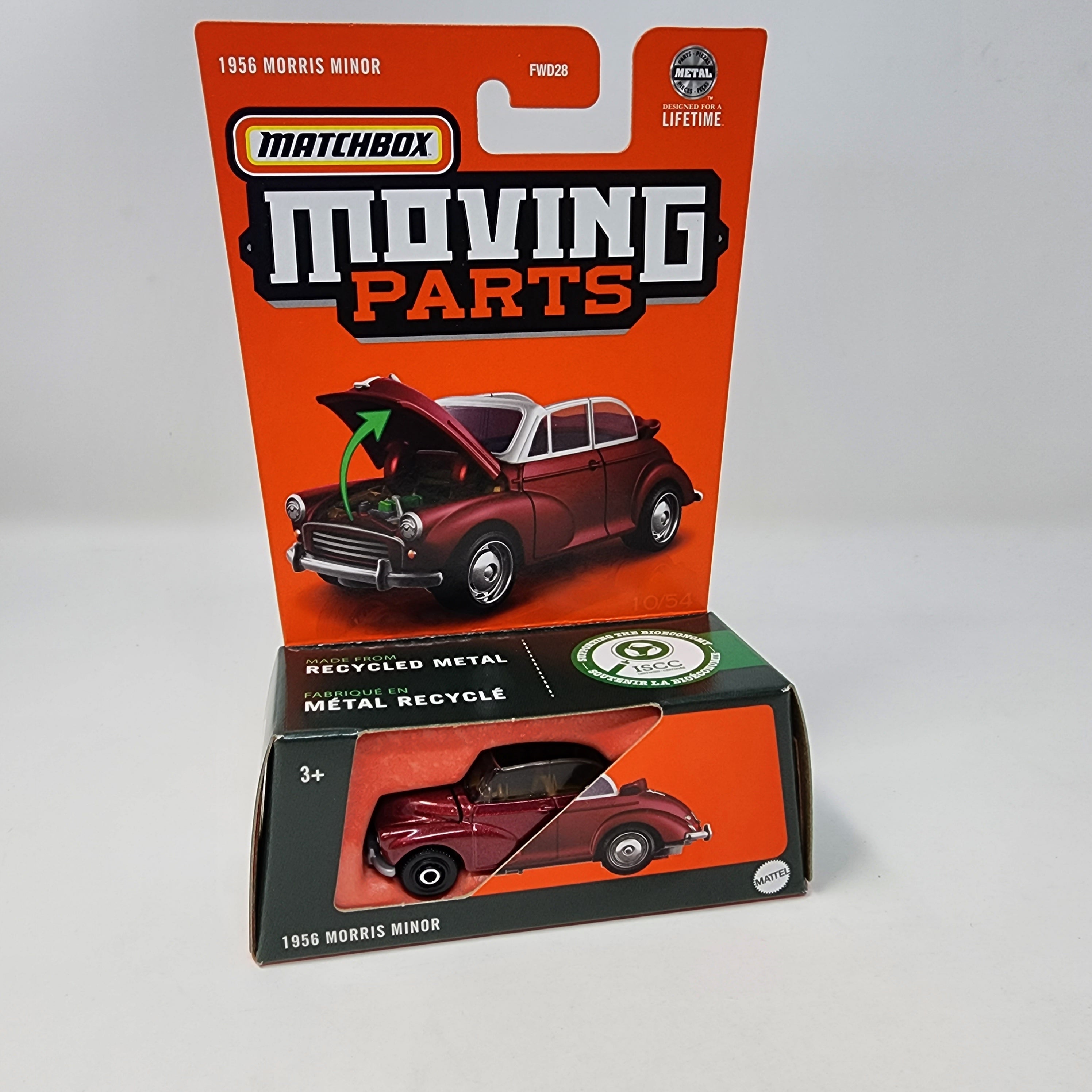 1956 Morris Minor * Burgundy * 2024 Matchbox Moving Parts Case Q