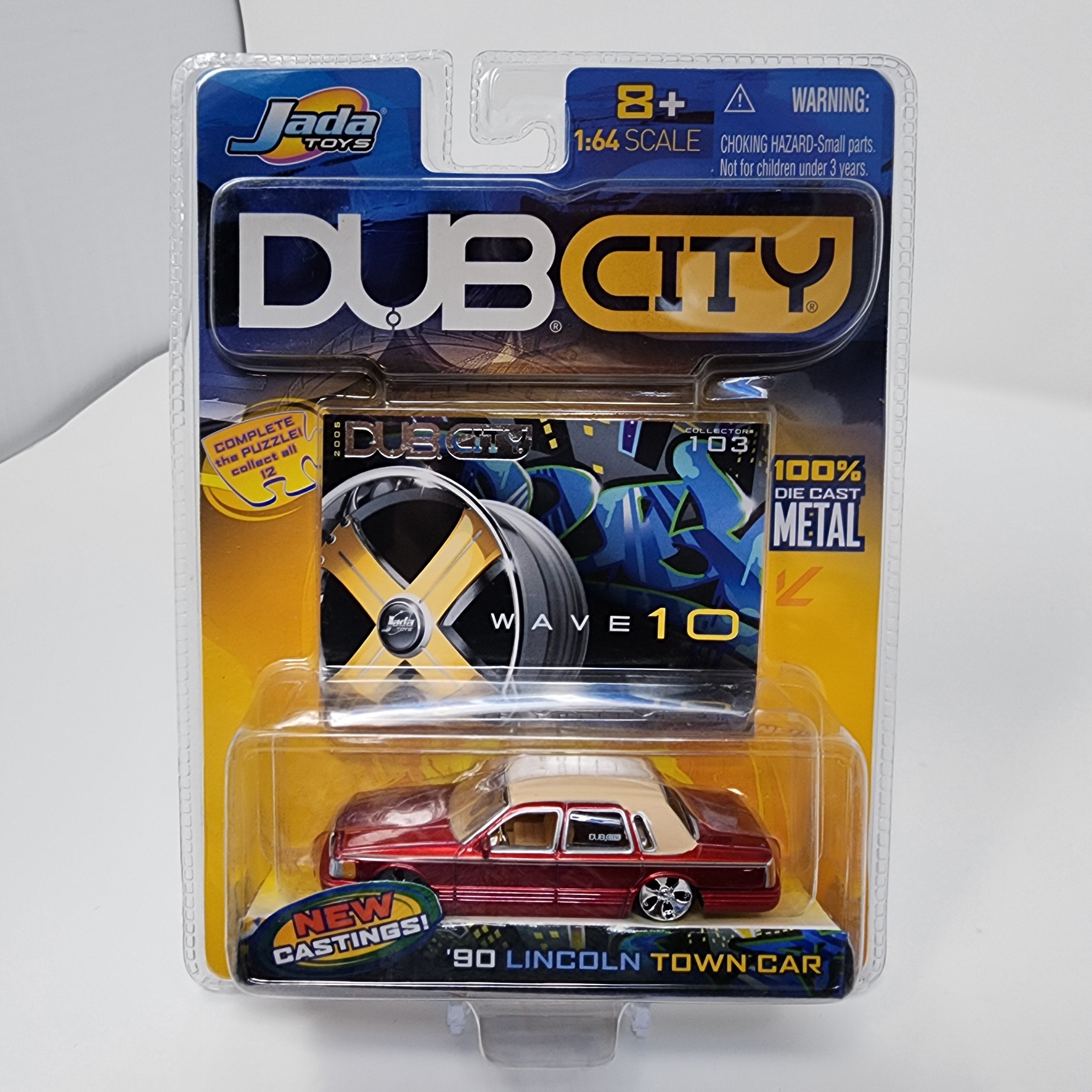 90 Lincoln Town Car * RED * Jada Toys 1:64 Scale Dub City