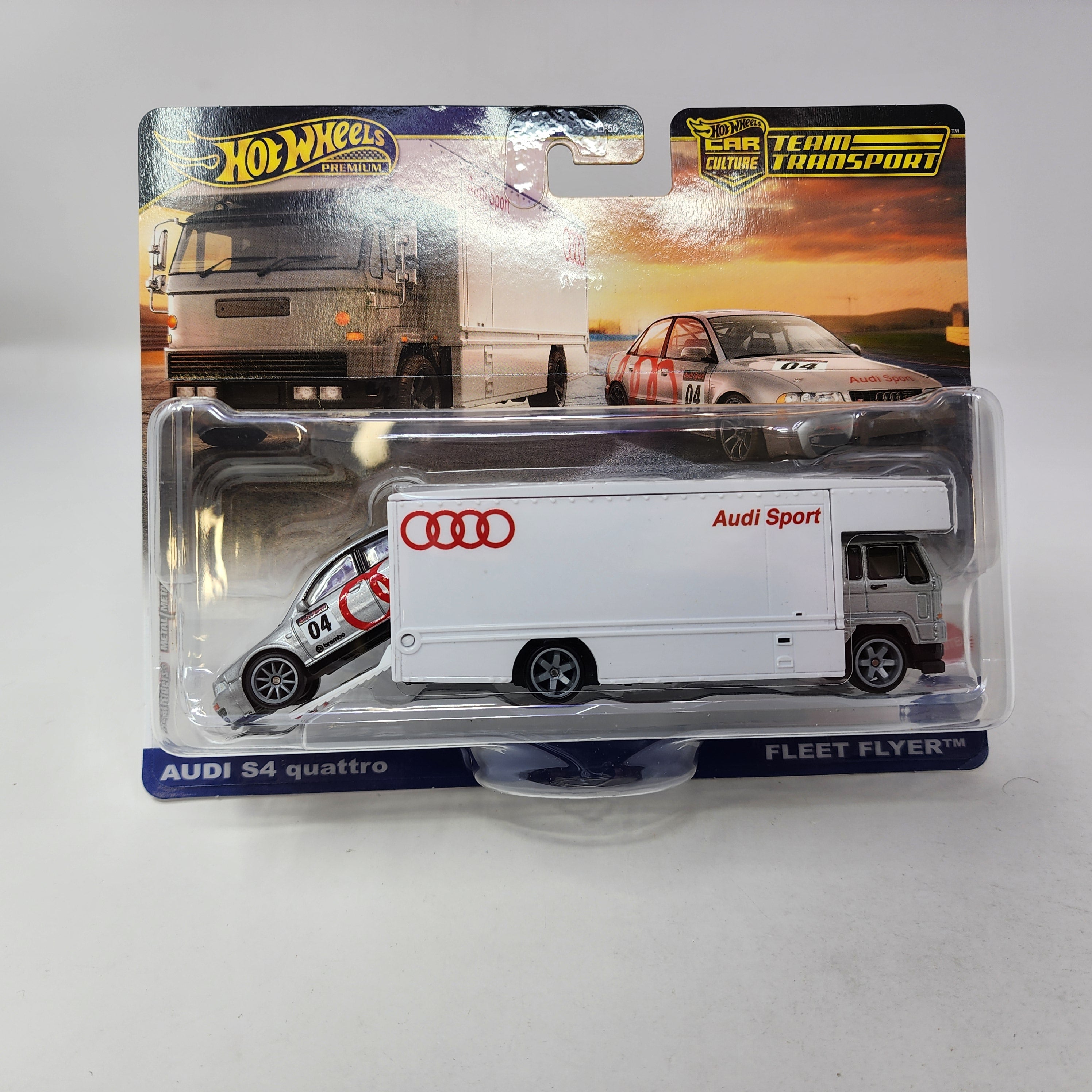 ホットウィールAUDI S4 クアトロ & フリートフライヤー Amazon.co.jp: HOTWHEELS 1:64 CAR CULTURE TEAM TRANSPORT AUDI