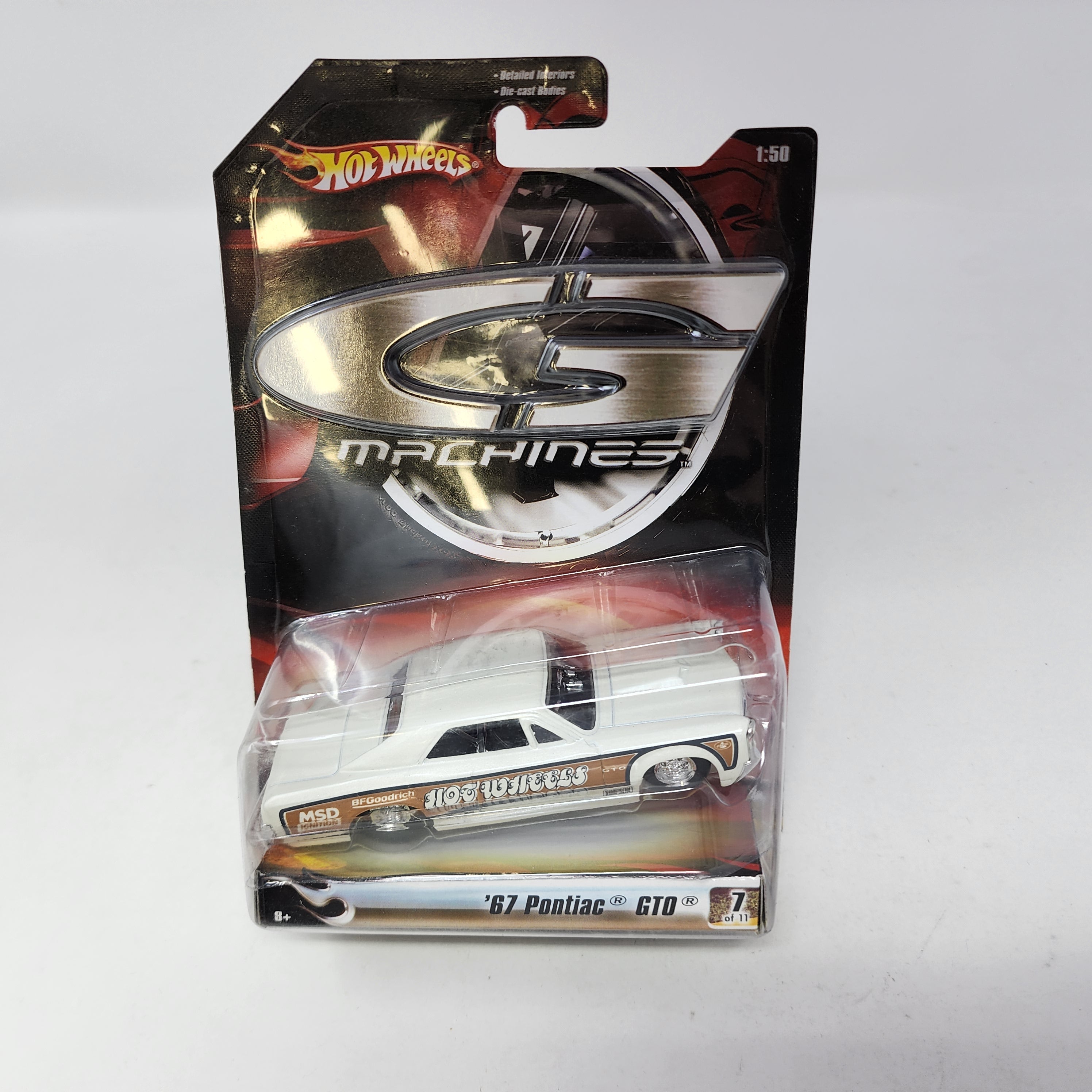 67 Pontiac GTO * White * Hot Wheels G Machines * 1:50 Scale