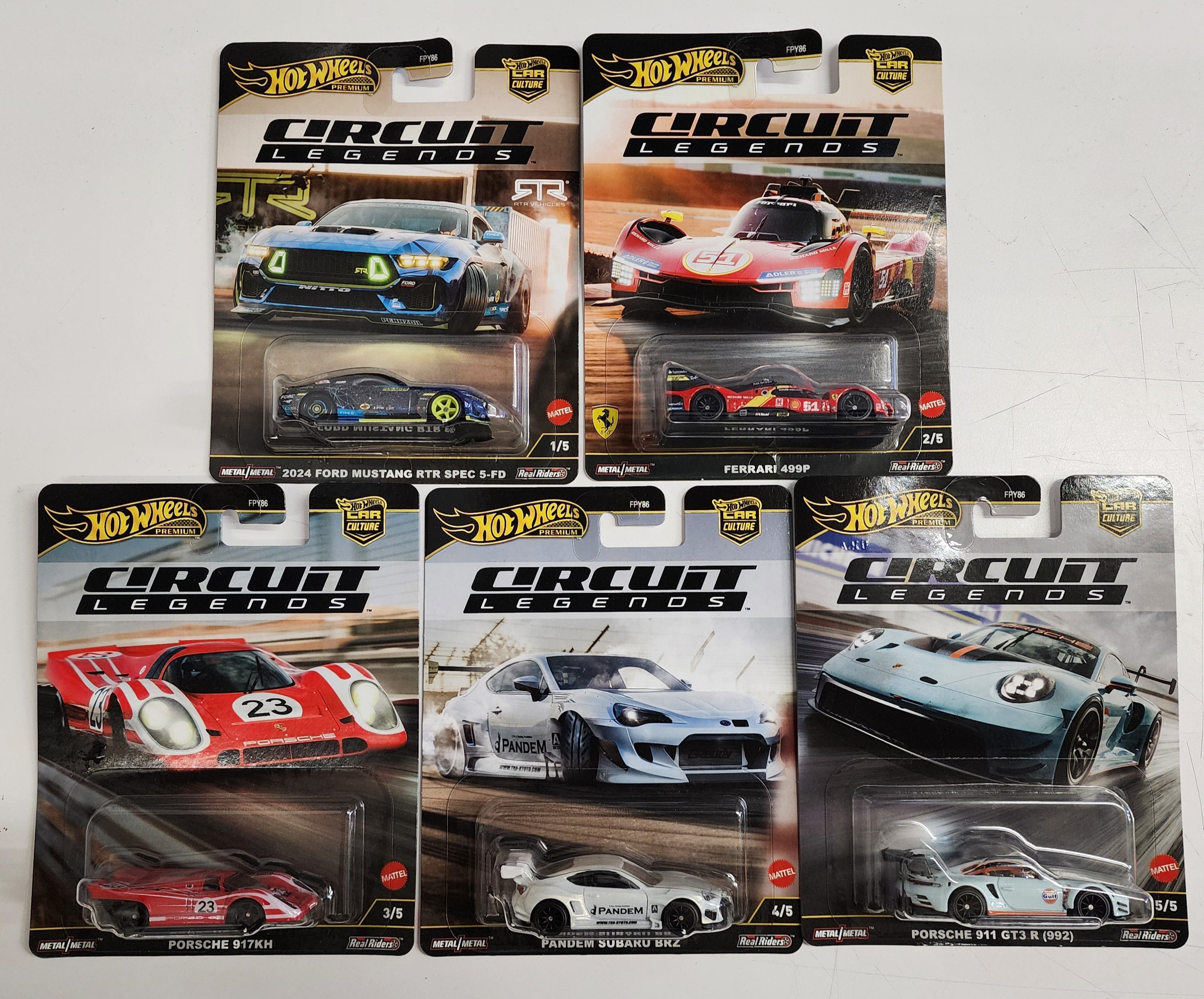 CIRCUIT LEGENDS * Set of 5 Cars * 2025 Hot Wheels Car Culture Case