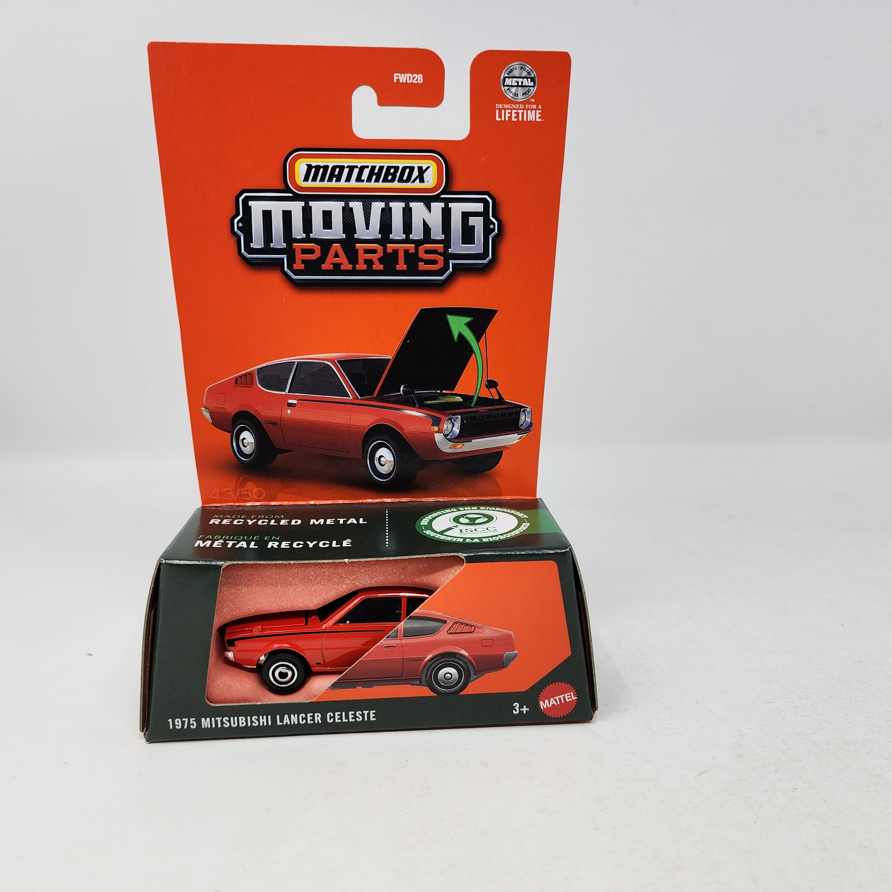 ☆近藤真彦☆マッチ箱～25th anniversary complete…☆ 1975 Mitsubishi Lancer Celeste * RED * 2025 Matchbox Moving Parts