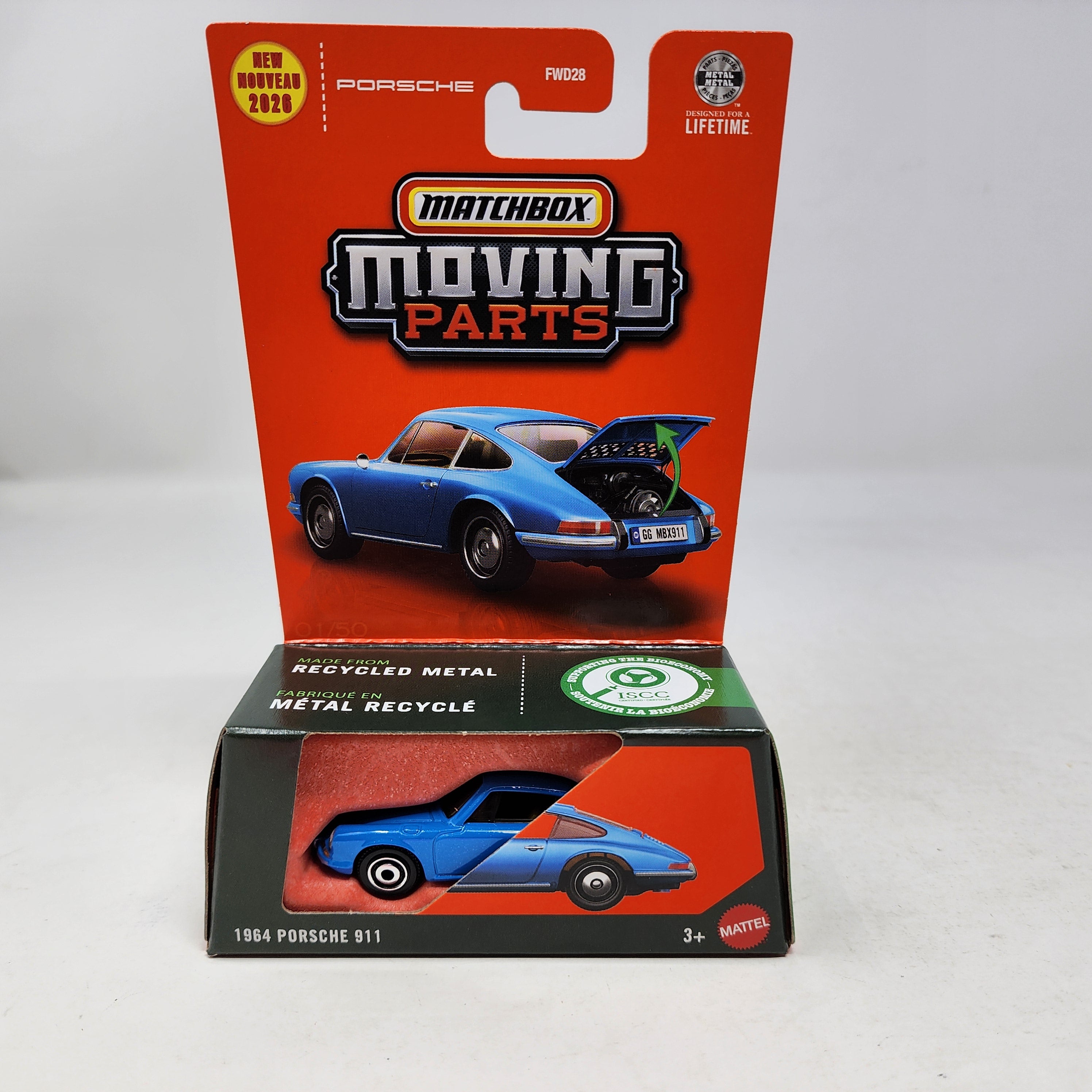 1964 Porsche 911 * BLUE * 2026 Matchbox Moving Parts Case J