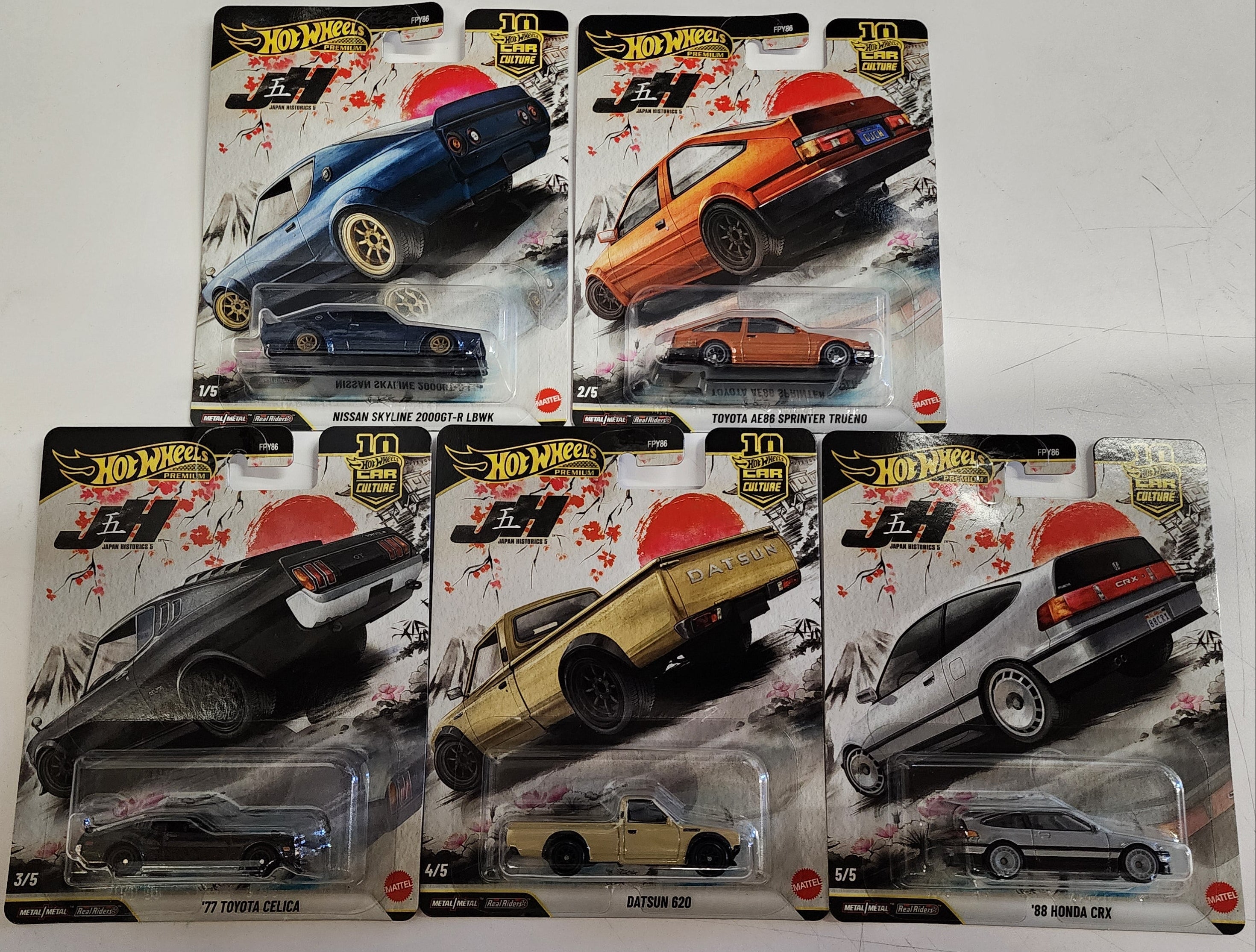 Japan Historics 5 * 5 Car Set * 2026 Hot Wheels Car Culture * Case