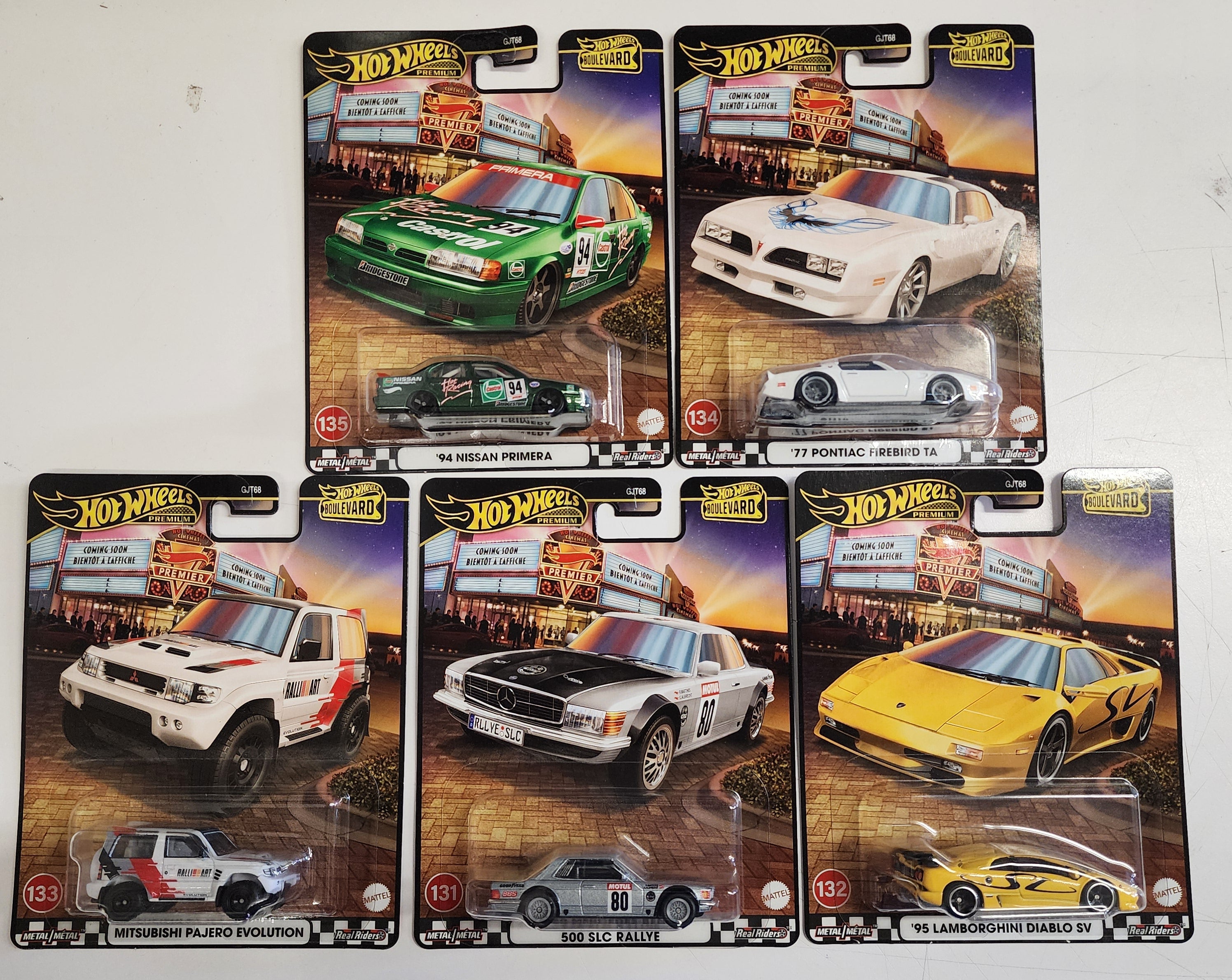 Boulevard #131 - #135 * 5 Car Set * Hot Wheels Lambo, Firebird