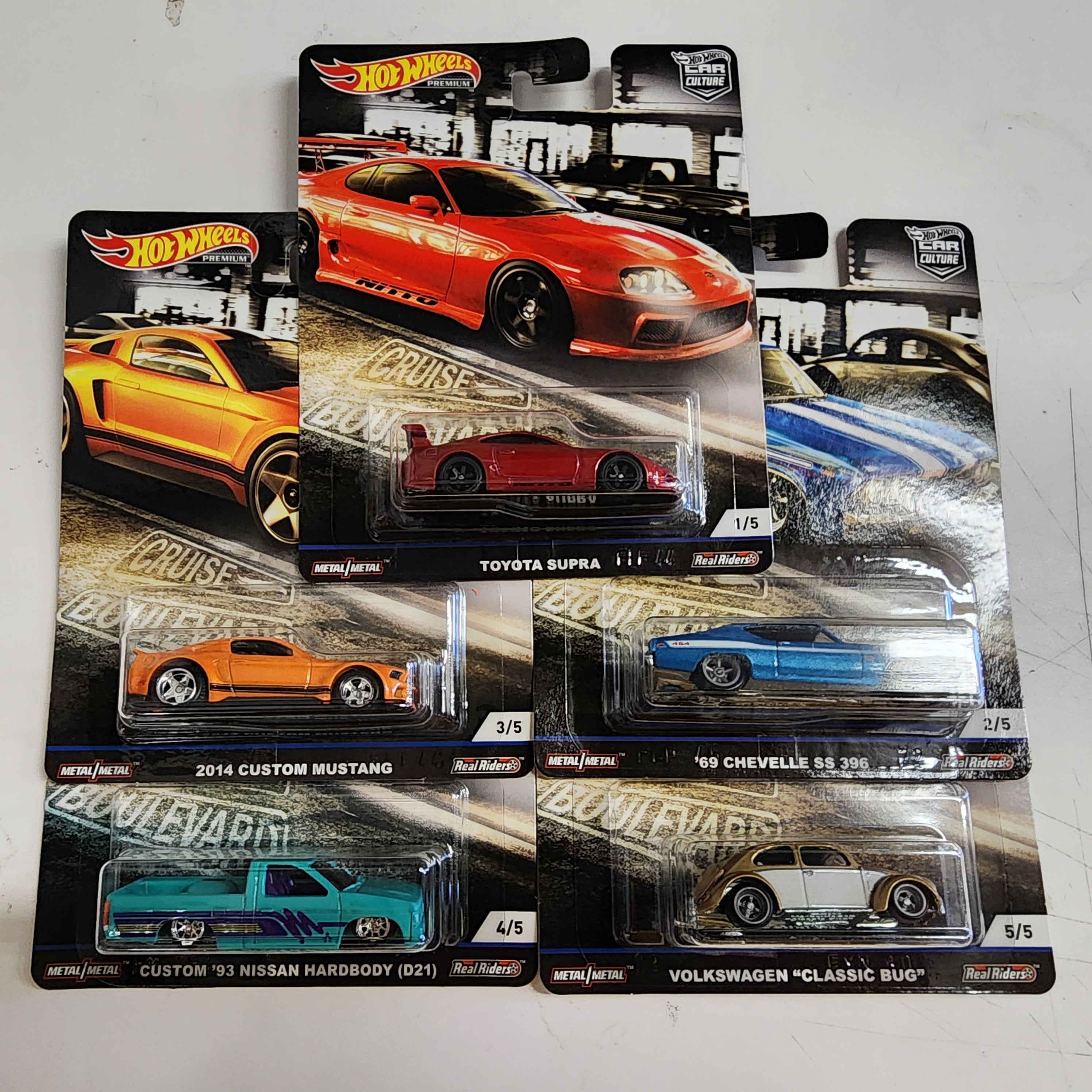 5 Car Set * Hot Wheels Car Culture Cruise Boulevard Supra