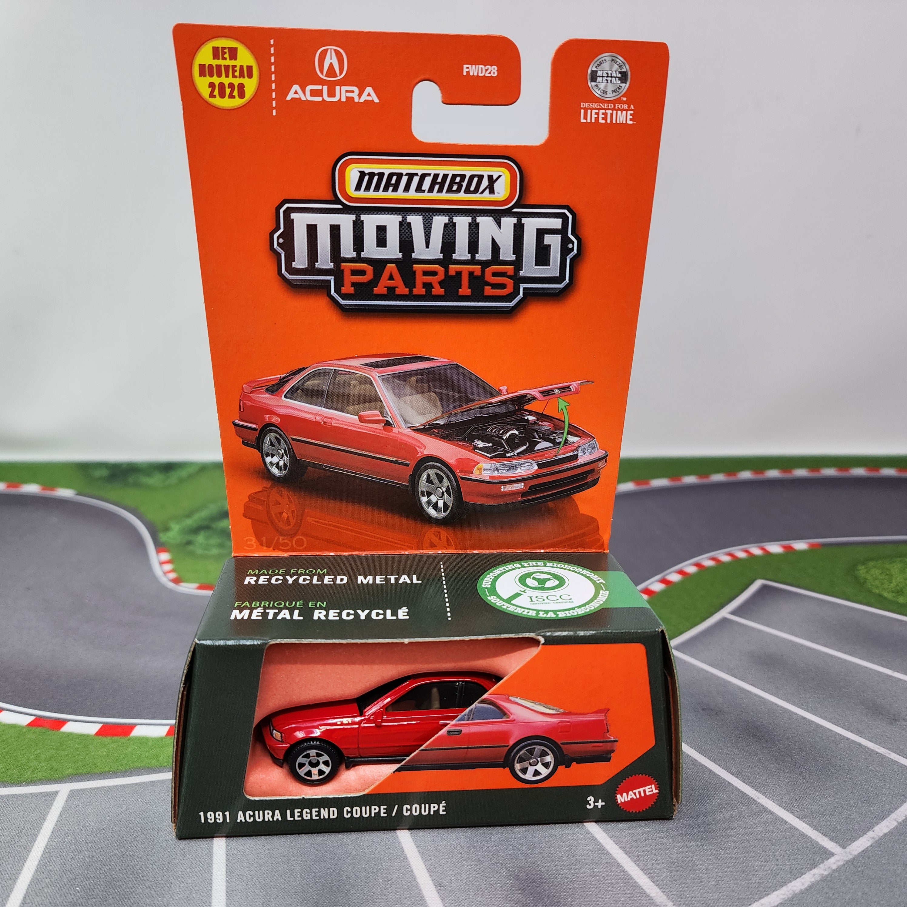 1991 Acura Legend Coupe * RED * 2026 Matchbox Moving Parts Case P