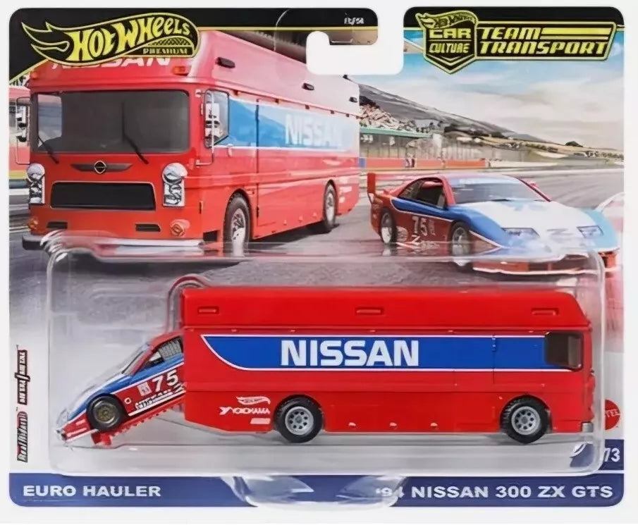 ミニカー hot wheels premium 94 Nissan 300 ZX GTS & Euro Hauler * 2024 Hot Wheels Team