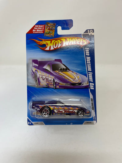 Ford Mustang Funny Car #158 * Purple * 2010 Hot Wheels w/ Goodyear Tires