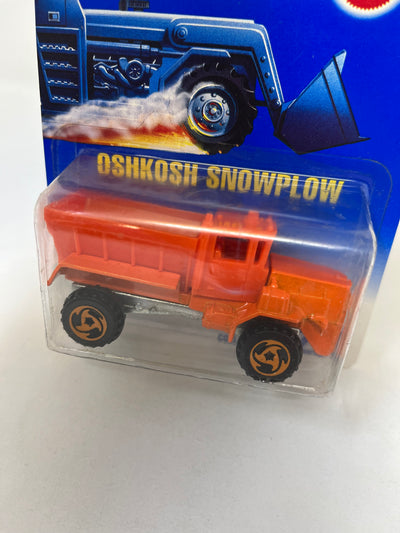 Oshkosh Snowplow #201 * Orange * Hot Wheels Blue Card