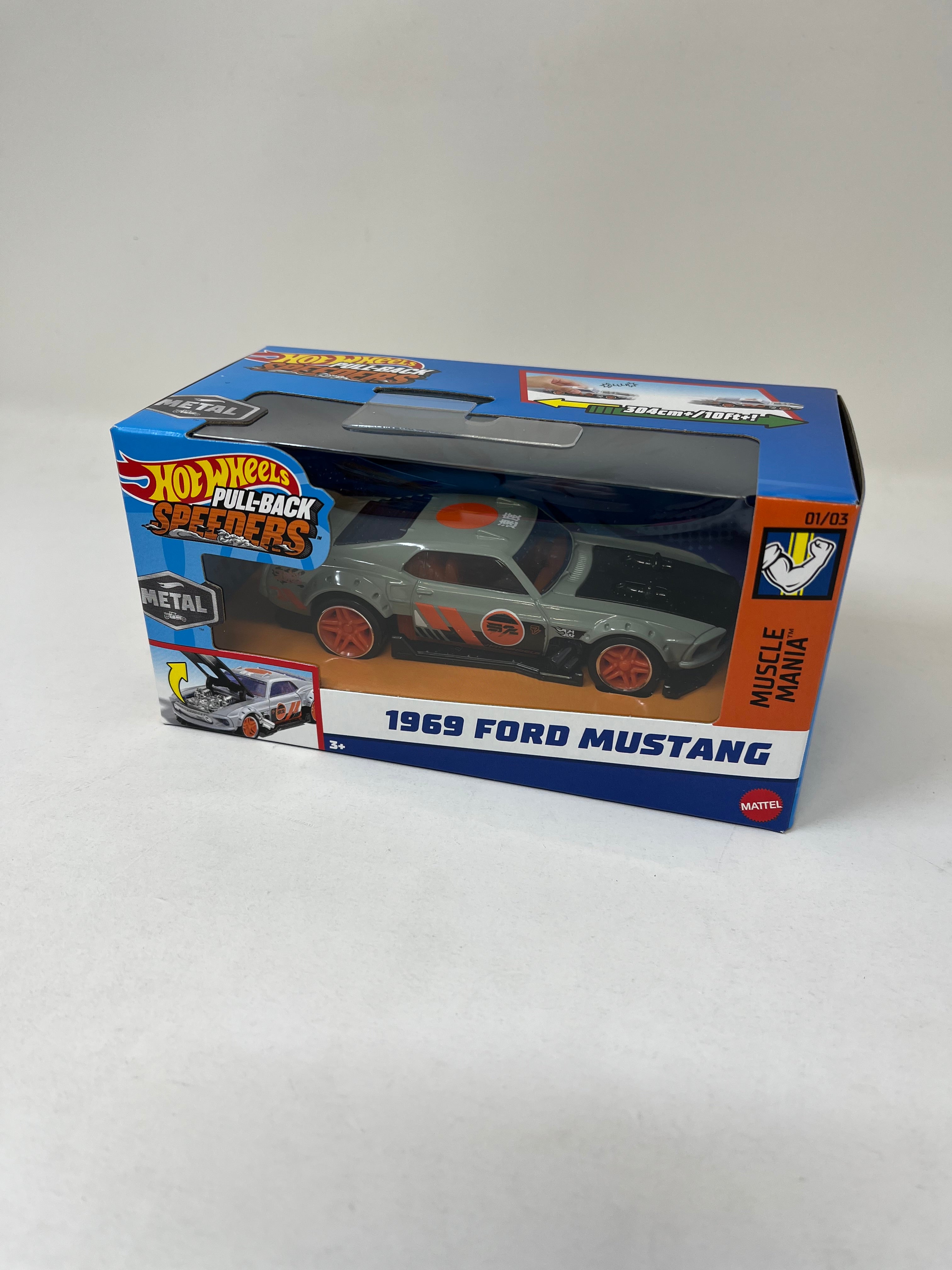 1969 Ford Mustang 2024 Hot Wheels Pull Back Speeders 1 43 scale Wheelcollectors LLC