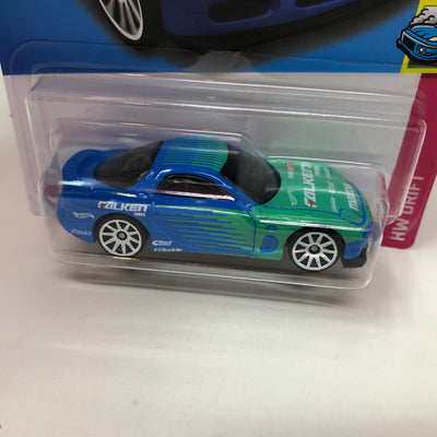 '95 Mazda RX-7 #177 Falken Tires * Blue/Green * 2022 Hot Wheels