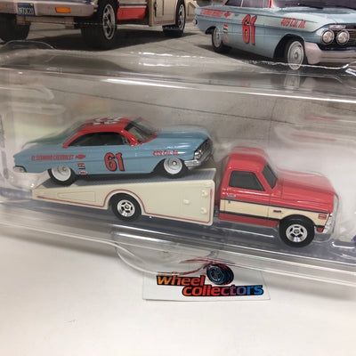 '61 Impala & '72 Chevy Ramp Truck * 2023 Hot Wheels Team Transport Car Culture Case U
