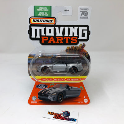 2019 Ford Mustang Convertible #40 * Silver * 2023 Matchbox Moving Parts Case F