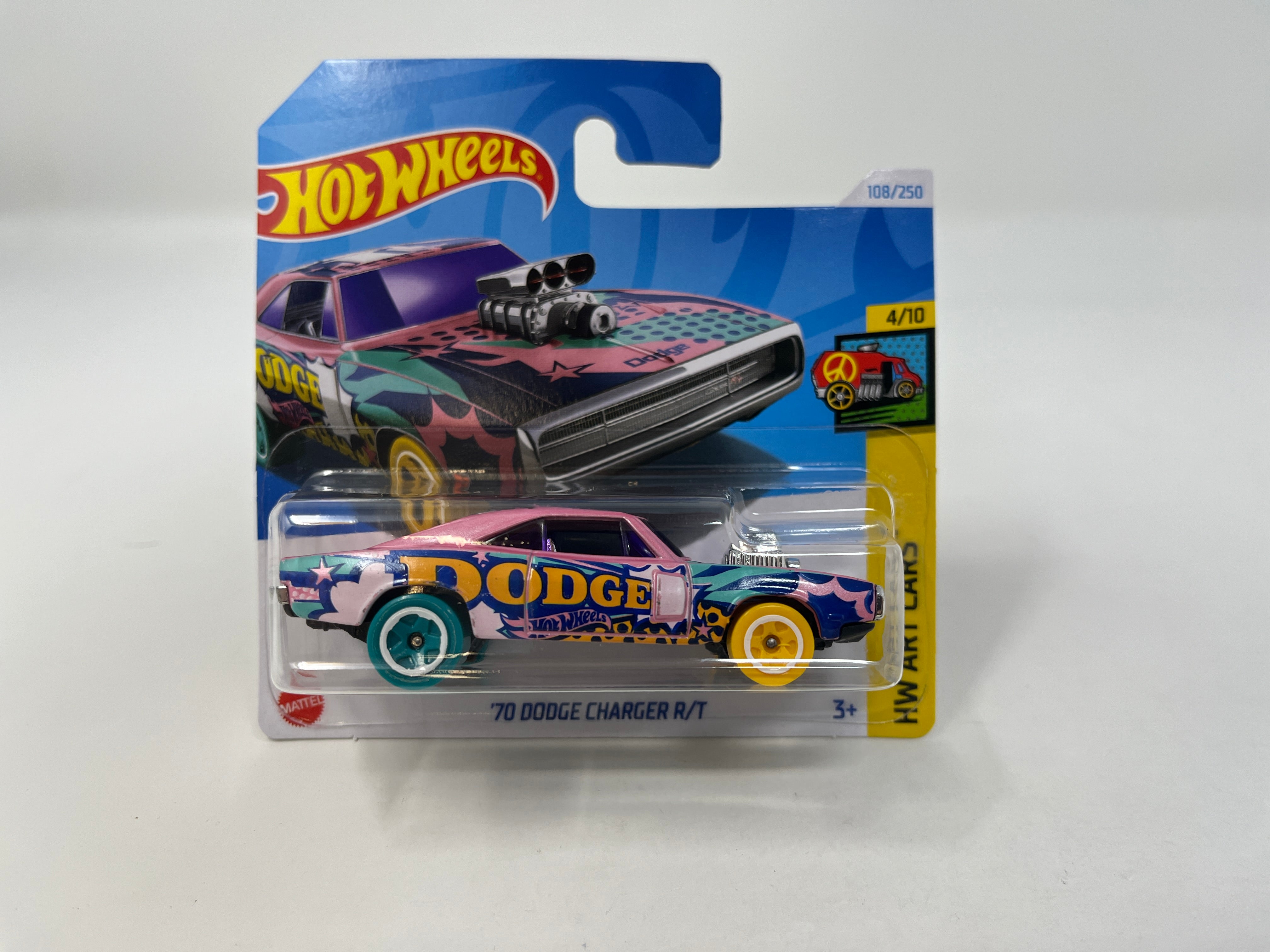 70 Dodge Charger R/T #108 * Pink * 2024 Hot Wheels SHORT CARD Case