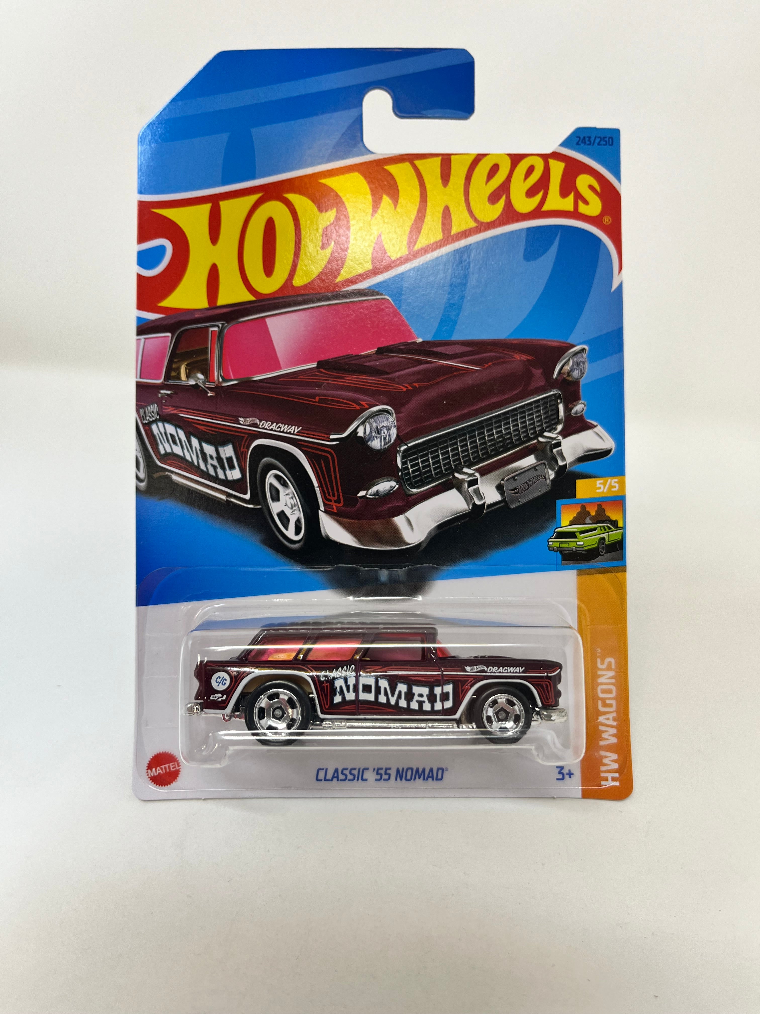 Classic 55 Nomad 243 Burgundy 2024 Hot Wheels Basic Case A