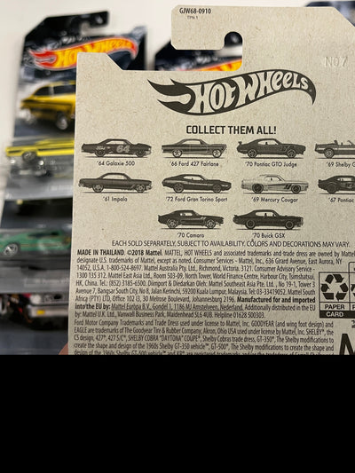 10 Car Muscle Car Set * Hot Wheels American Steel Walmart Series