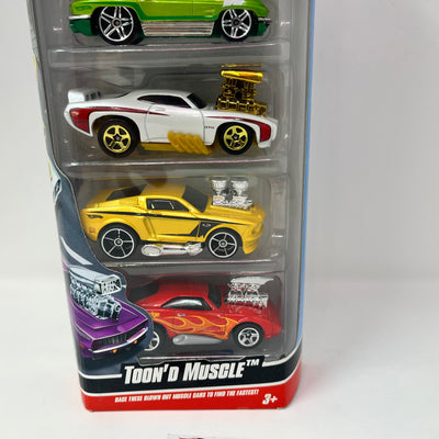 Toon'D Muscle 5-Pack w/ Mustang , Camaro, Corvette * Hot Wheels