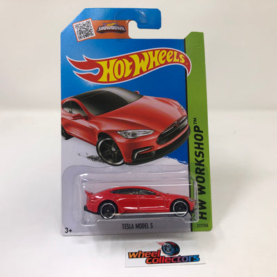 Tesla Model S #217 * RED * 2015 Hot Wheels