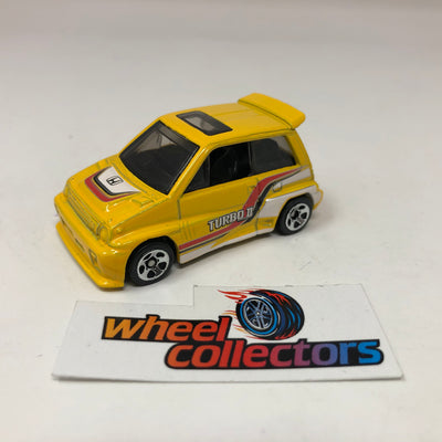 '85 Honda City Turbo II * Yellow * Hot Wheels 1:64 scale Diecast Loose