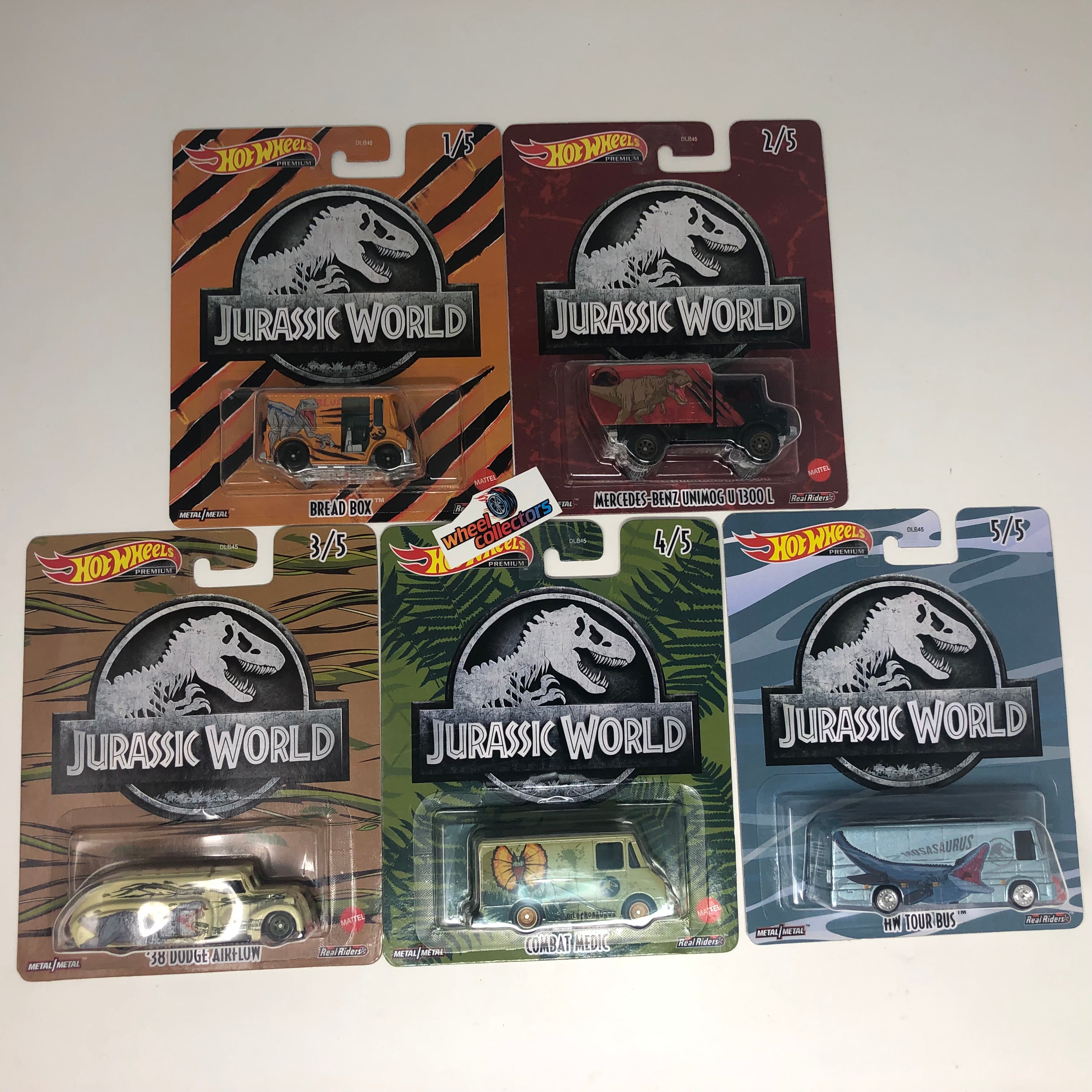 5 Car Set 2022 Hot Wheels Pop Culture Jurassic World Case Q