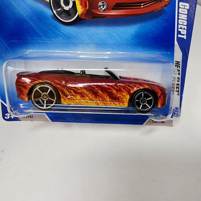 Camaro Convertible #122 * RED w/ Flames * 2009 Hot Wheels