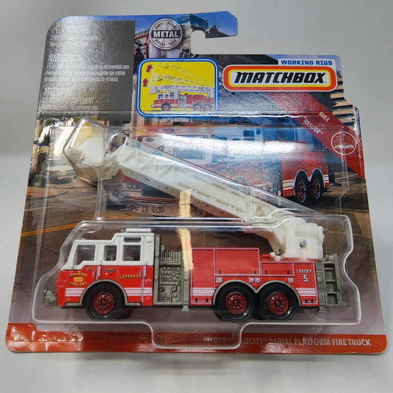 Pierce Velocity Aerial Platform Fire Truck * Matchbox Working Rigs