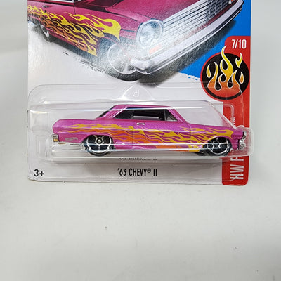 '63 Chevy II #14 * Pink * 2017 Hot Wheels w/ Factory Set Holo