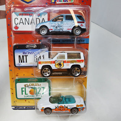 Camaro, Mercedes, Bronco  * Matchbox 3-Pack Across America