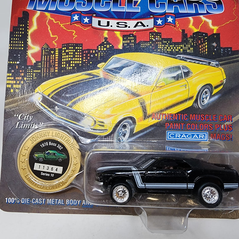 1970 Boss 302 * BLACK * Johnny Lightning Muscle Cars USA