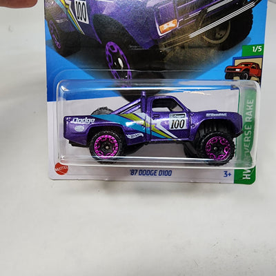 '87 Dodge D100 #38 * Purple * 2024 Hot Wheels