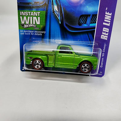 Custom '69 Chevy #96 * Green w/ Red Line Tires * 2006 Hot Wheels