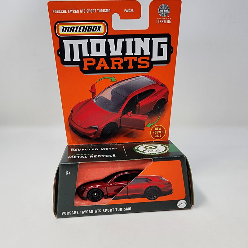 Porsche Taycan GTS Sport Turismo * Burgundy * 2024 Matchbox Moving Parts Case Q