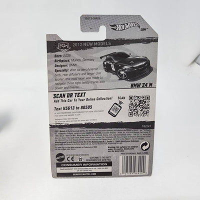 BMW Z4 M #18 * BLACK * 2012 Hot Wheels