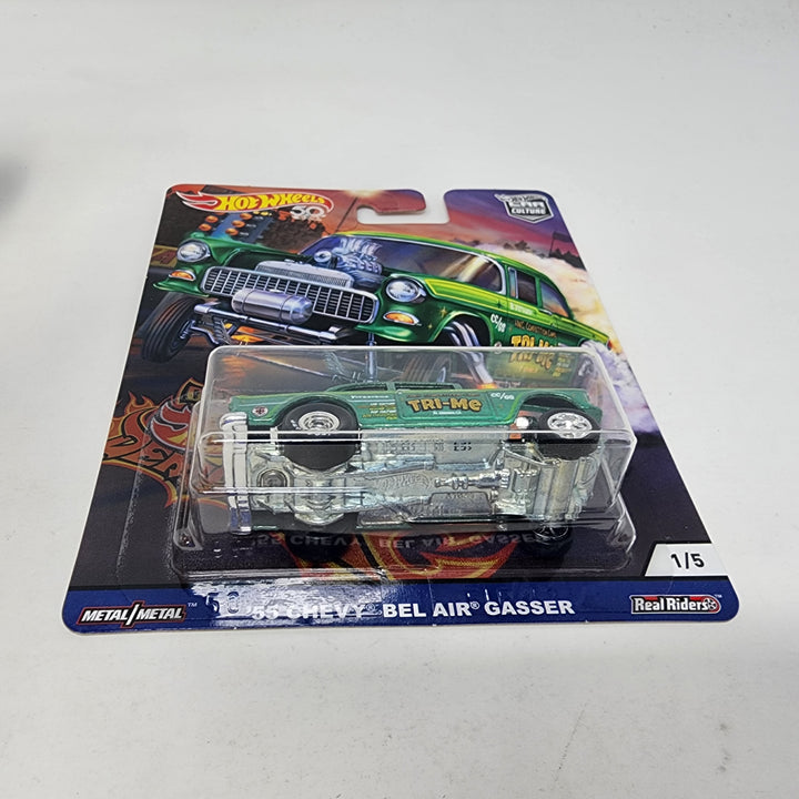 55 Chevy Bel Air Gasser * Hot Wheels Car Cutlure Drag Strip
