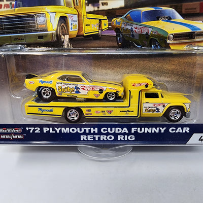 '72 Plymouth Cuda Funny Car & Hauler * Hot Wheels Team Transport Car Culture