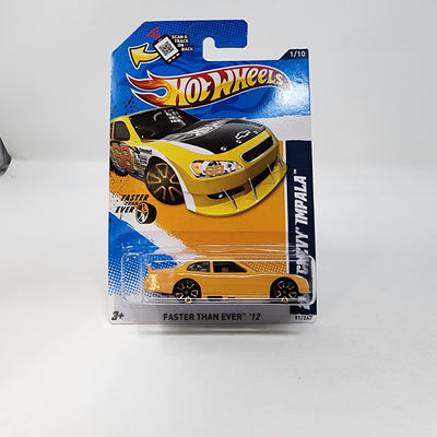 2010 Chevy Impala #91 * Yellow * 2012 Hot Wheels No Tampo Error