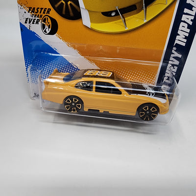 2010 Chevy Impala #91 * Yellow * 2012 Hot Wheels No Tampo Error