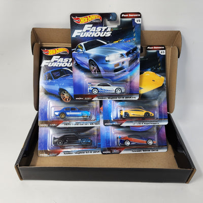 Collectors Box Set of 5 Cars * Hot Wheels Fast & Furious Fast Imports