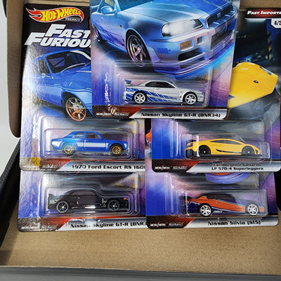 Collectors Box Set of 5 Cars * Hot Wheels Fast & Furious Fast Imports