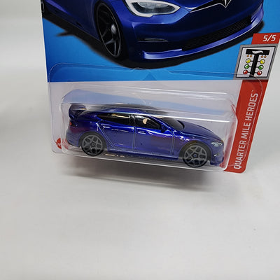 Tesla Model S Plaid #238 * BLUE * 2024 Hot Wheels Case Q