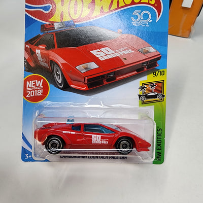 Lamborghini Countach Pace Car #217 * RED * 2018 Hot Wheels