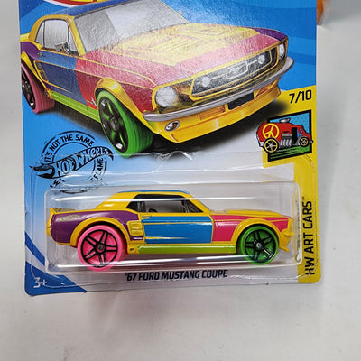 '67 Ford Mustang Coupe #218 * Yellow * 2019 Hot Wheels