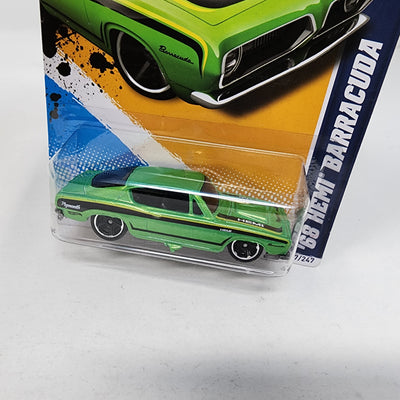 '68 HEMI Barracuda #87 * Green * 2012 Hot Wheels