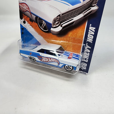 '66 Chevy Nova #154 * WHITE * 2011 Hot Wheels