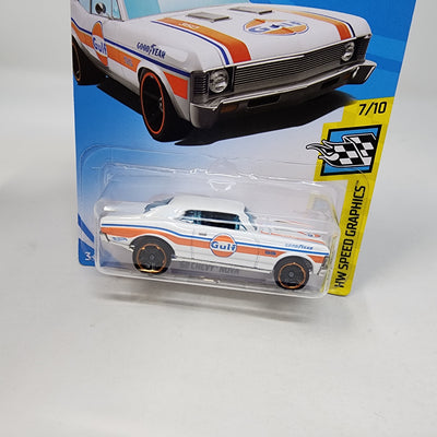 '68 Chevy Nova #67 * White * 2019 Hot Wheels