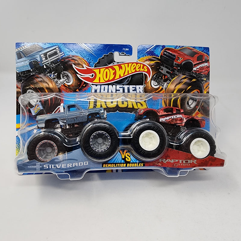 2 Pack * Silverado & F150 Raptor * Hot Wheels Monster Jam