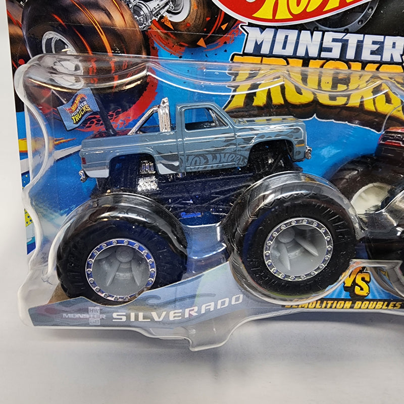 2 Pack * Silverado & F150 Raptor * Hot Wheels Monster Jam