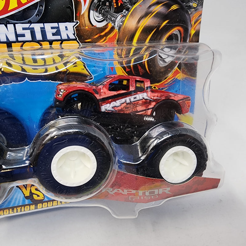 2 Pack * Silverado & F150 Raptor * Hot Wheels Monster Jam