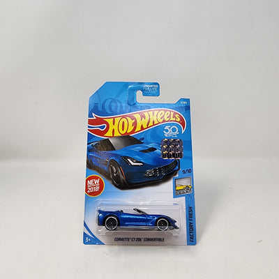 Corvette C7 Z06 Convertible #5 * Blue * 2022 Hot Wheels w/ Factory Set Holo